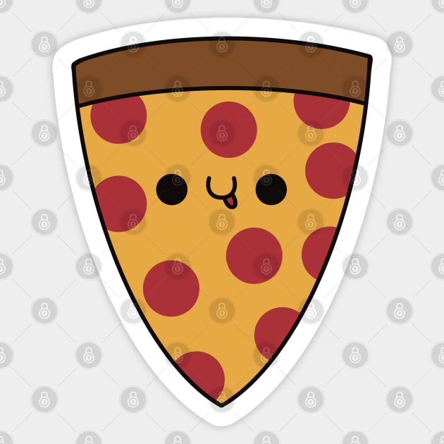 Cute Slice Of Pepperoni Pizza - Kawaii Pepperoni Pizza Sticker by KawaiiByDice